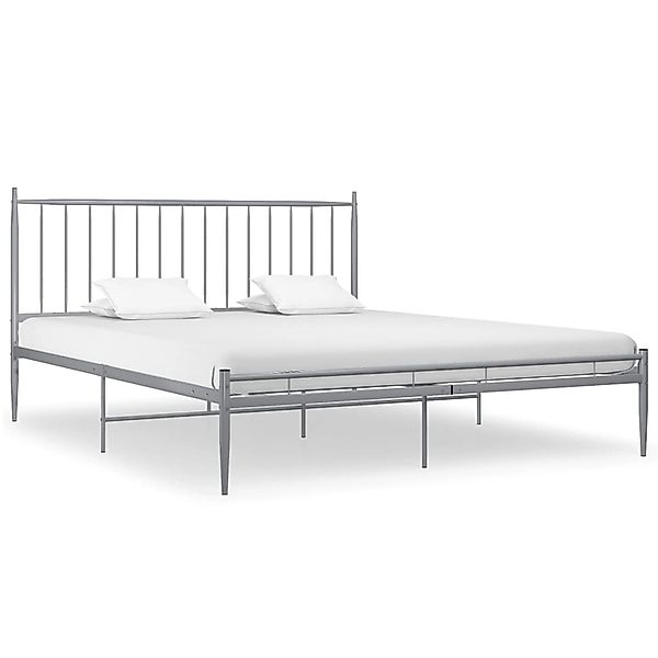 vidaXL Bett Bett Grau Metall 140x200 günstig online kaufen