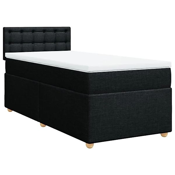 vidaXL Boxspringbett mit Matratze Schwarz 90x190 cm Stoff 3288851 günstig online kaufen