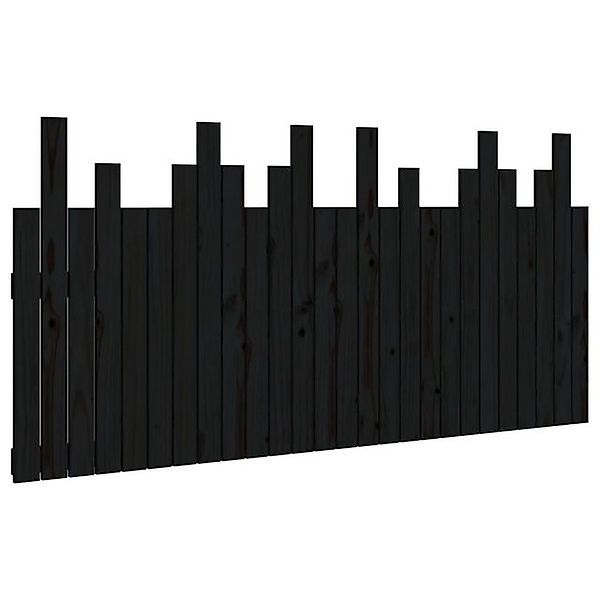 vidaXL Bett, Wand-Kopfteil Schwarz 166x3x80 cm Massivholz Kiefer günstig online kaufen