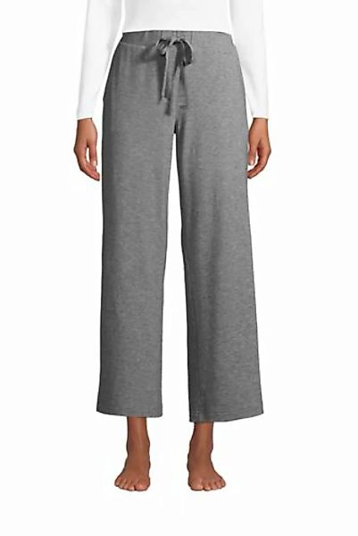 Weite Jersey Pyjama-Hose in 7/8-Länge, Damen, Größe: S Normal, Grau, by Lan günstig online kaufen