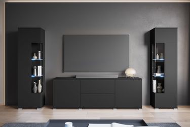 INOSIGN Wohnwand "KENIA" Komplett-Set, 3 Stk. tlg. Vitrinen mit Eckverglasu günstig online kaufen