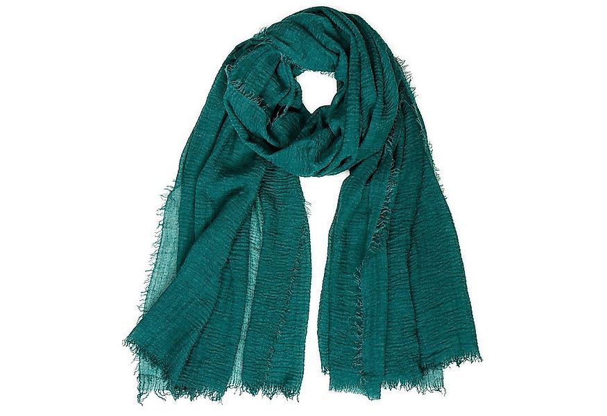 Caspar Modeschal SC503 Damen XL Vintage Schal mit kleinen Fransen günstig online kaufen