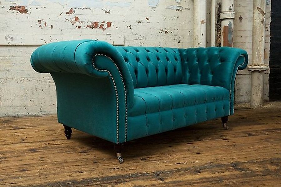JVmoebel Chesterfield-Sofa Samt Sofa Couch Polster 2 Sitzer Polster Kunst S günstig online kaufen