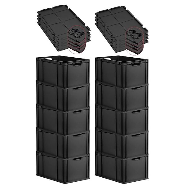 PROREGAL SuperSparSet 10x Eurobox Nextgen Grip Mit Scharnierdeckel Und Schw günstig online kaufen