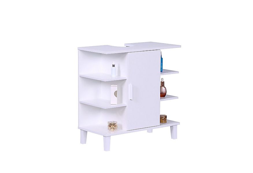 relaxdays Waschbeckenunterschrank Tür & Ablage weiß günstig online kaufen