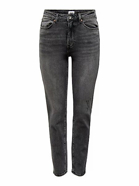 Only Damen Jeans ONLEMILY CRO614 - Straight Fit - Grau - Dark Grey Denim günstig online kaufen