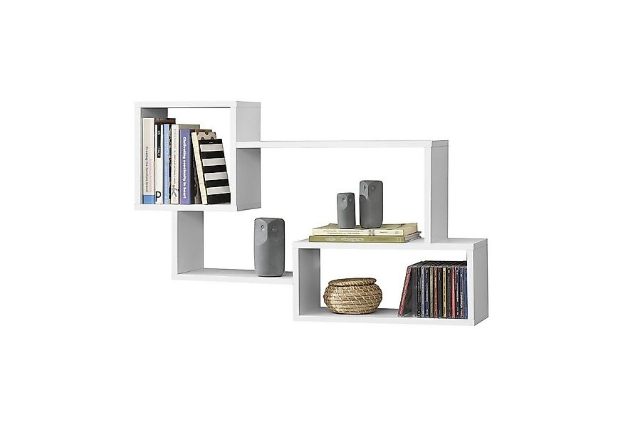 en.casa Wandregal, »Kvinesdal« Schweberegal mit 3 Ablagen 87x18x54cm Weiß günstig online kaufen