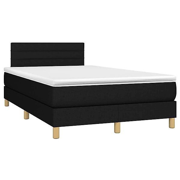 vidaXL Boxspringbett mit Matratze & LED Schwarz 120x190 cm Stoff 3270097 günstig online kaufen