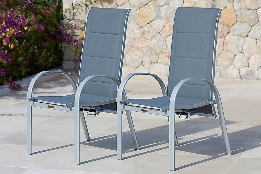Merxx Amalfi Stapelsessel 2er-Set Gasdruck Silber-Anthrazit günstig online kaufen