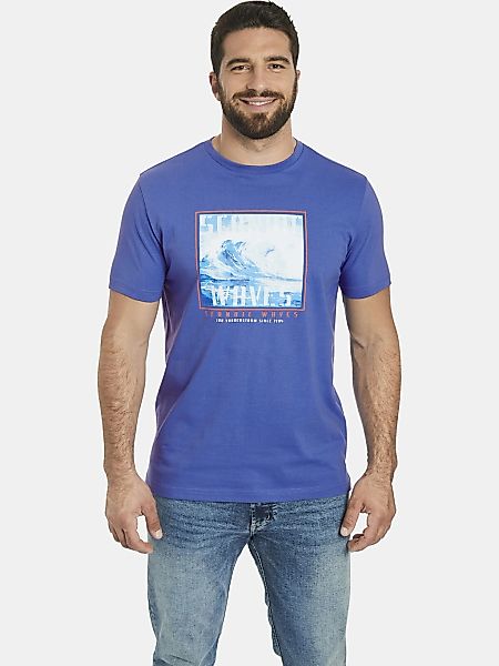 Jan Vanderstorm Rundhalsshirt "T-Shirt GERFRIED" 1 mit Wellen-Print günstig online kaufen