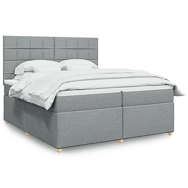 vidaXL Boxspringbett mit Matratze Hellgrau 200x200 cm Stoff 3293687 günstig online kaufen