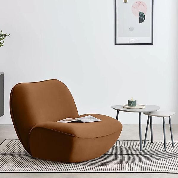 Sete Sessel, Samt in Zimtbraun - MADE.com günstig online kaufen