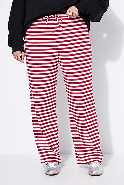 Studio Untold Schlupfhose Ringel Hose Wide Legs Normal Waist Rippjersey günstig online kaufen