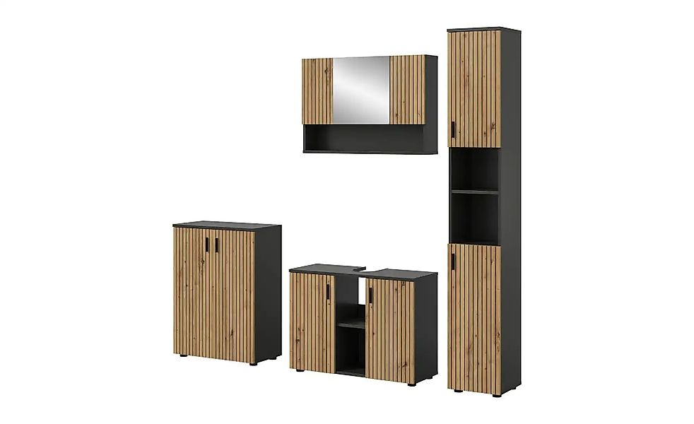 Badkombination  Mönchsee ¦ grau ¦ Maße (cm): B: 200 H: 192 Schränke > Badsc günstig online kaufen