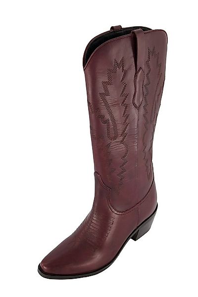Ulla Popken Leder-Cowboystiefel 3 XL-Schaft Stickerei Weite H Stiefel günstig online kaufen