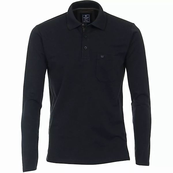 Redmond Poloshirt Große Größen Langarm-Poloshirt schwarz "Wash & Wear" Redm günstig online kaufen
