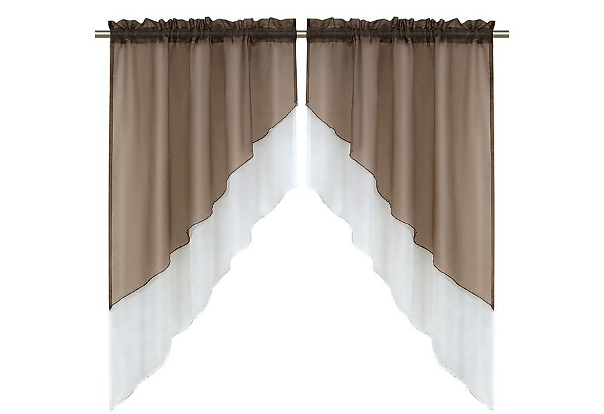 Delien Scheibengardine Beyza (2 St), Stangendurchzug, transparent, Zweifarb günstig online kaufen