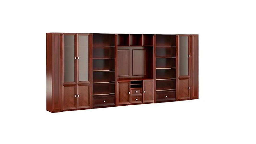 JVmoebel Aktenschrank Büroschrank Braun Holz Glas Luxuriöse Arbeitszimmer H günstig online kaufen