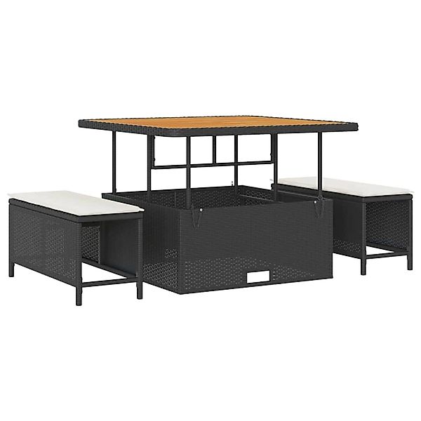 vidaXL Garten-Sofa-Set mit Kissen 12-Tlg Schwarz Poly Rattan 3362945 günstig online kaufen