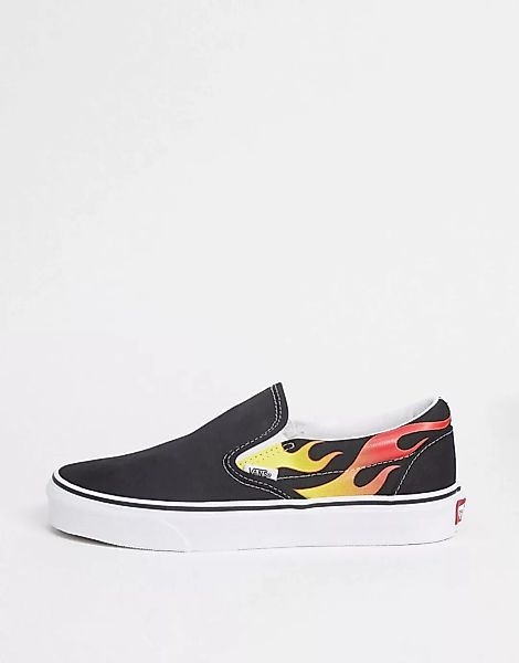 Vans – Flame Slip-On – Schwarze Sneaker günstig online kaufen