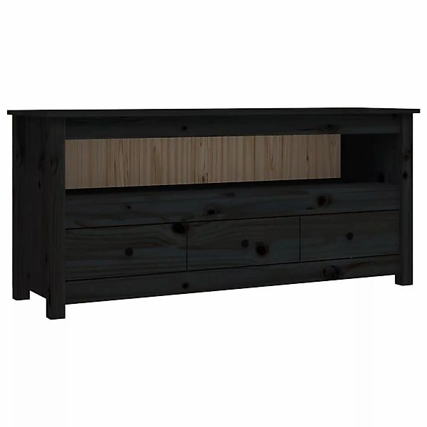 Vidaxl Tv-schrank Schwarz 114x35x52 Cm Massivholz Kiefer günstig online kaufen