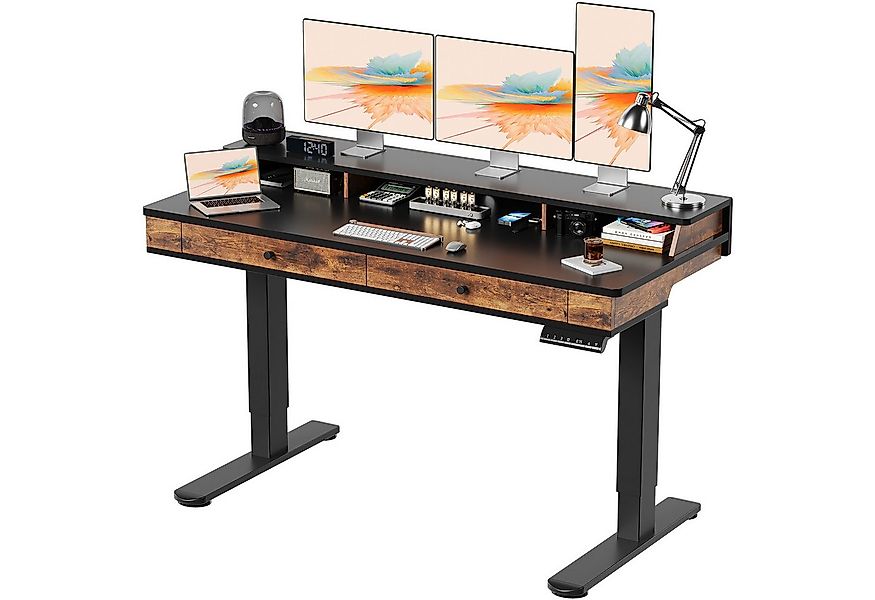 HOMALL Schreibtisch Höhenverstellbarer Schreibtisch mit 2 Schubladen (Großf günstig online kaufen