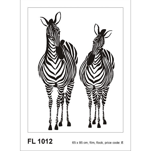 Sanders & Sanders Wandtattoo Zebras Schwarz-Weiß 65 x 85 cm 600295 günstig online kaufen