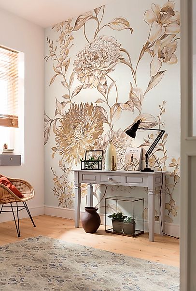 Komar Fototapete »Digitaldruck Vlies - Vintage Chrysanthemum - Größe 200 x günstig online kaufen