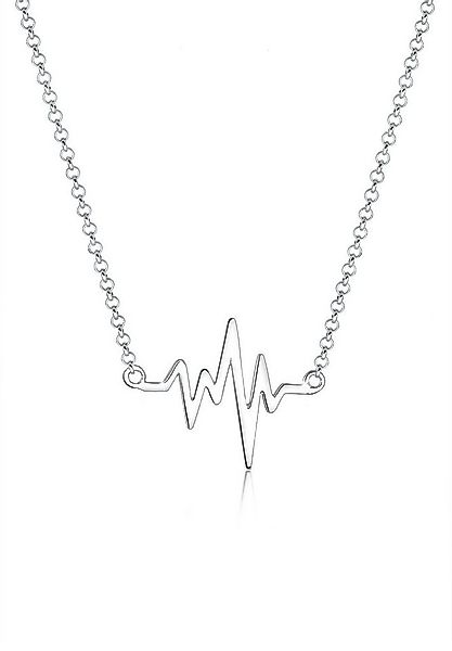 Elli Kette mit Anhänger Herzschlag Anhänger Liebe 925 Silber, Herzschlag günstig online kaufen