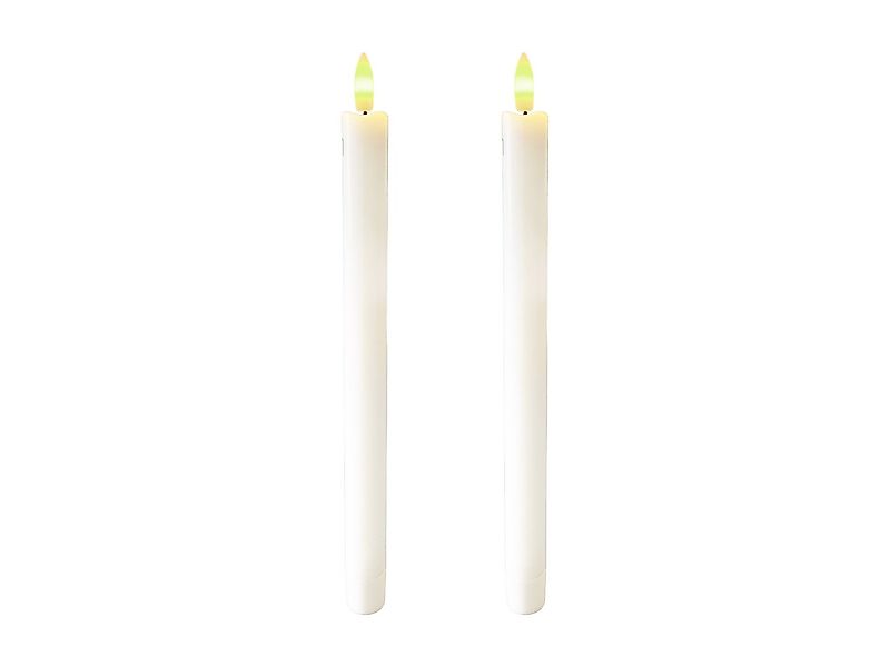 Coen Bakker Deco BV LED-Kerze (Set, 2-tlg), Stabkerzen weiß 3D Flamme warmw günstig online kaufen