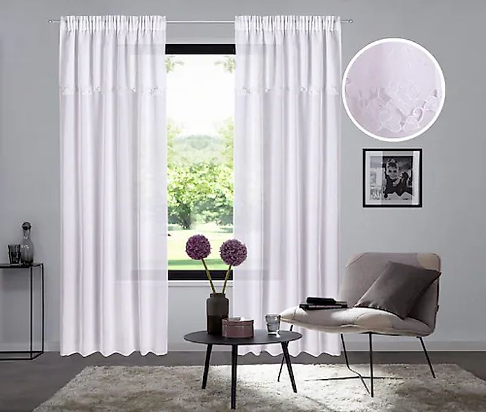 Home affaire Gardine »Riedbach« Multifunktionsband 1 Stk. tlg. mit floraler günstig online kaufen