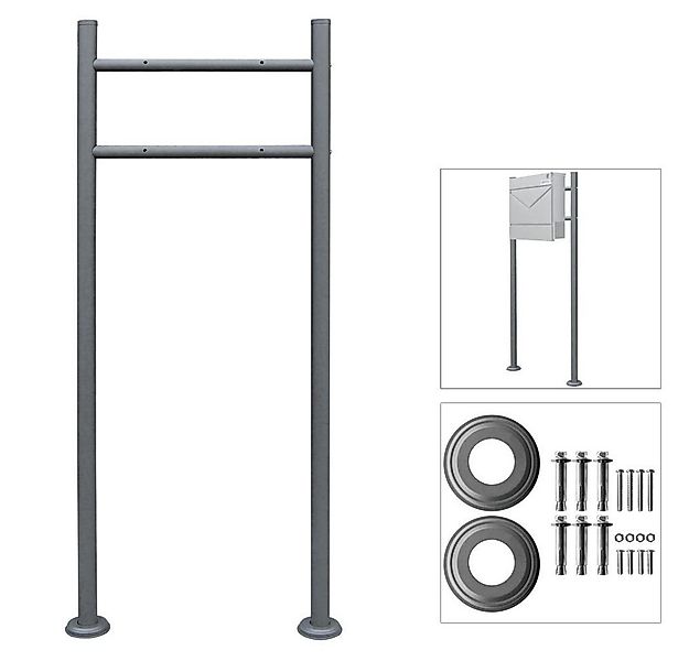 V2Aox Briefkasten Standfuß Briefkastenständer Ständfüße Anthrazit Rund Edel günstig online kaufen