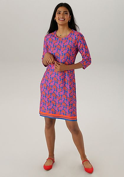 Aniston SELECTED Jerseykleid, mit ausdrucksvollem Retro-Muster Allover günstig online kaufen
