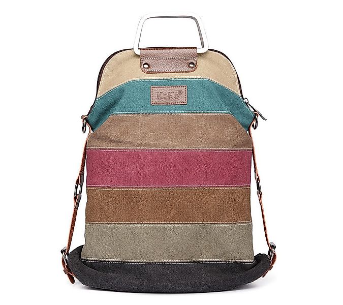 KONO Shopper Mehrfarbengestreifte Segeltuch Handtaschen Kreuzkörper für Fra günstig online kaufen