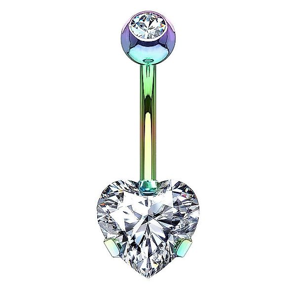 Taffstyle Bauchnabelpiercing Piercing Chirurgenstahl Kristall Herz, günstig online kaufen