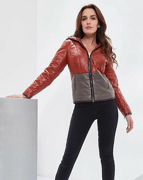 Jilani Lederjacke Tisa Jilani - Damen Lederjacke Steppjacke Kapuze Lammnapp günstig online kaufen