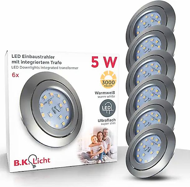 B.K.Licht LED Einbauleuchte »Kiro«, 6er-Set, Schutzart IP23, LED Leuchtmodu günstig online kaufen