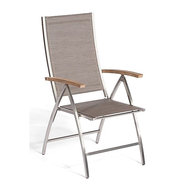 Natur24 Paragon Klappsessel Edelstahl Taupe günstig online kaufen