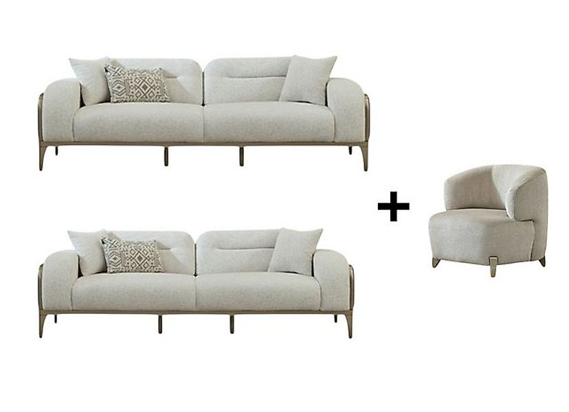 BENEDO MÖBEL Polstergarnitur Nora Sofa Set Handarbeit Massivholz Hochwertig günstig online kaufen