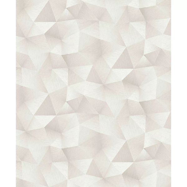 Bricoflor Metallic Vliestapete Geometrisch Weiße Tapete mit Dreieck Design günstig online kaufen