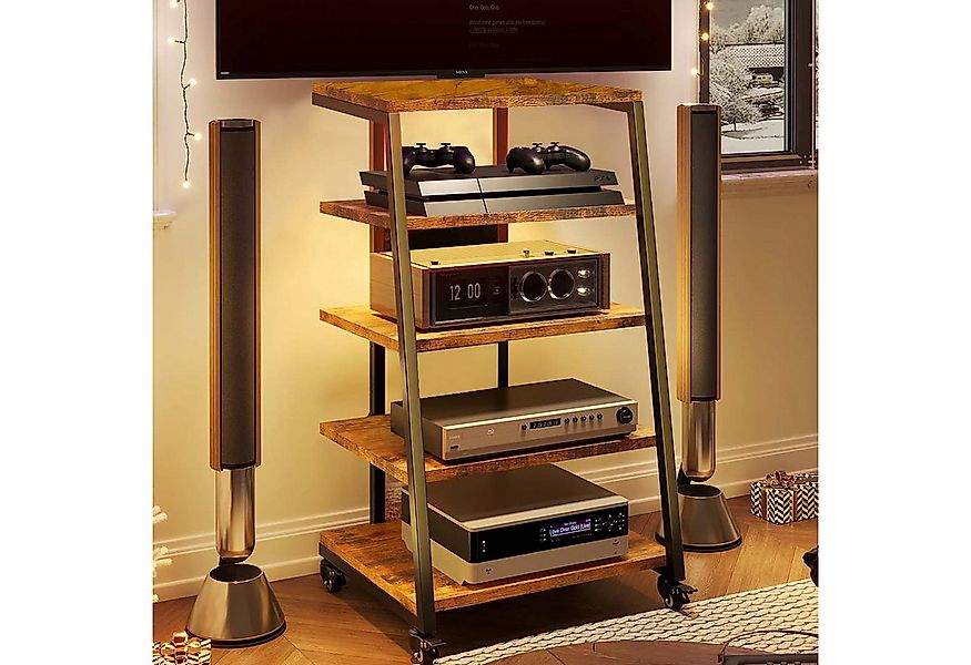 XERSEK Regalelement HiFi Rack Plattenspieler Tisch mit 2 RGB-LICHTER & Schw günstig online kaufen