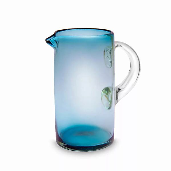 Karaffe Aus Glas Zylinder Blau 1,6 L Mit Henkel günstig online kaufen