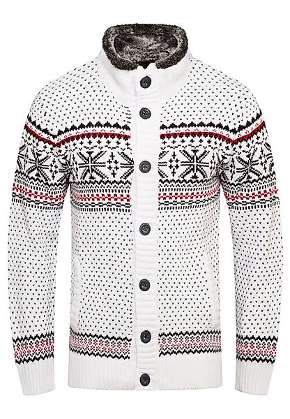 behype Cardigan BKIANA Strickjacke Grobstrick Norweger-Muster günstig online kaufen