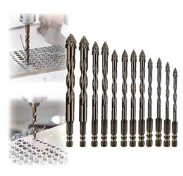 QUBEBU Bohrersatz 12-Teiliger Vierschneidiger Sägezahn Exzenterbohrer 3/4/5 günstig online kaufen