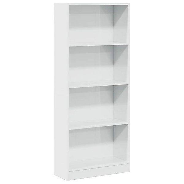 vidaXL Bücherregal Bücherregal Hochglanz-Weiß 60x24x143 cm Holzwerkstoff, 1 günstig online kaufen