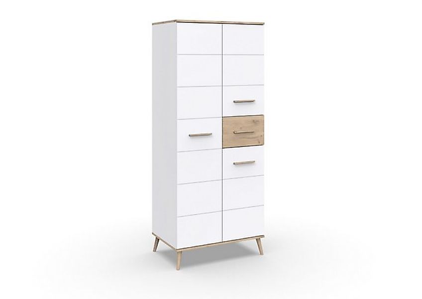 freiraum Drehtürenschrank Fehmarn 2 Stangen, 2 Böden, Weiß / Viking-oak Dek günstig online kaufen