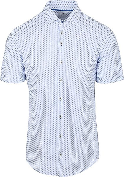 R2 Hemd Shortsleeve Seersucker Blau  - Größe S günstig online kaufen