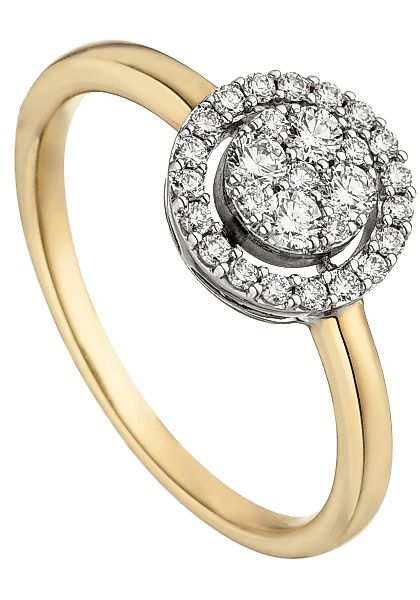 JOBO Fingerring "Ring mit 28 Diamanten", 585 Gold bicolor günstig online kaufen