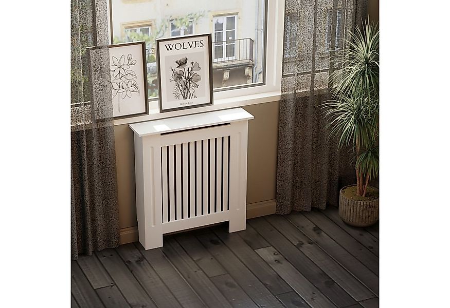 HAGO Heizungsverkleidung Heizungsabdeckung Holz 78x19x82cm Weiß Landhaus Re günstig online kaufen