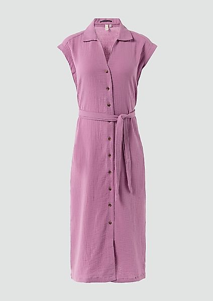 QS Minikleid Ärmelloses Hemdblusenkleid mit Bindegürtel günstig online kaufen